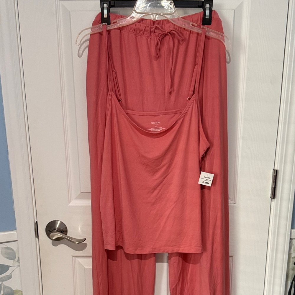 Soft Coral Pink Women's Sleep Cami & Pants Set